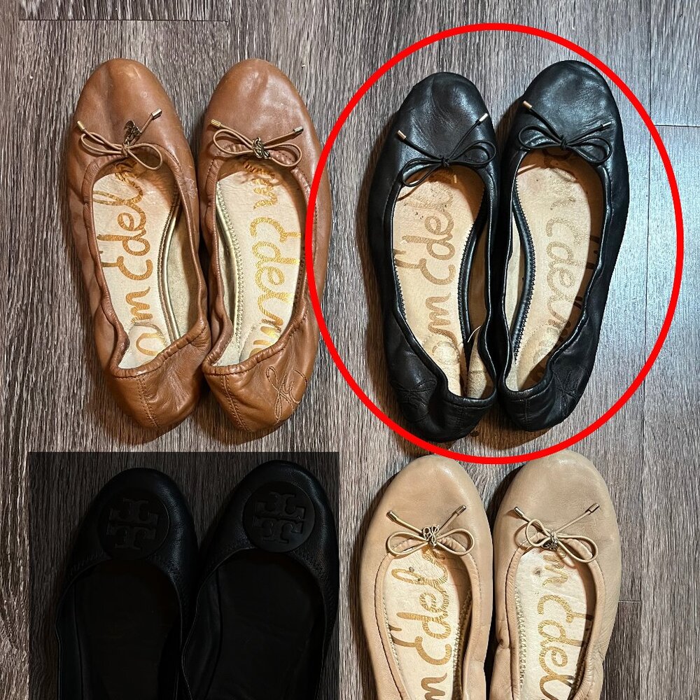 Sam Edelman Felicia Ballet Flat (Black Leather)